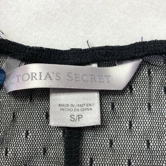 VICTORIA'S Secret Black & Pink Mesh Babydoll Chemise Size Small - Picture 6 of 9